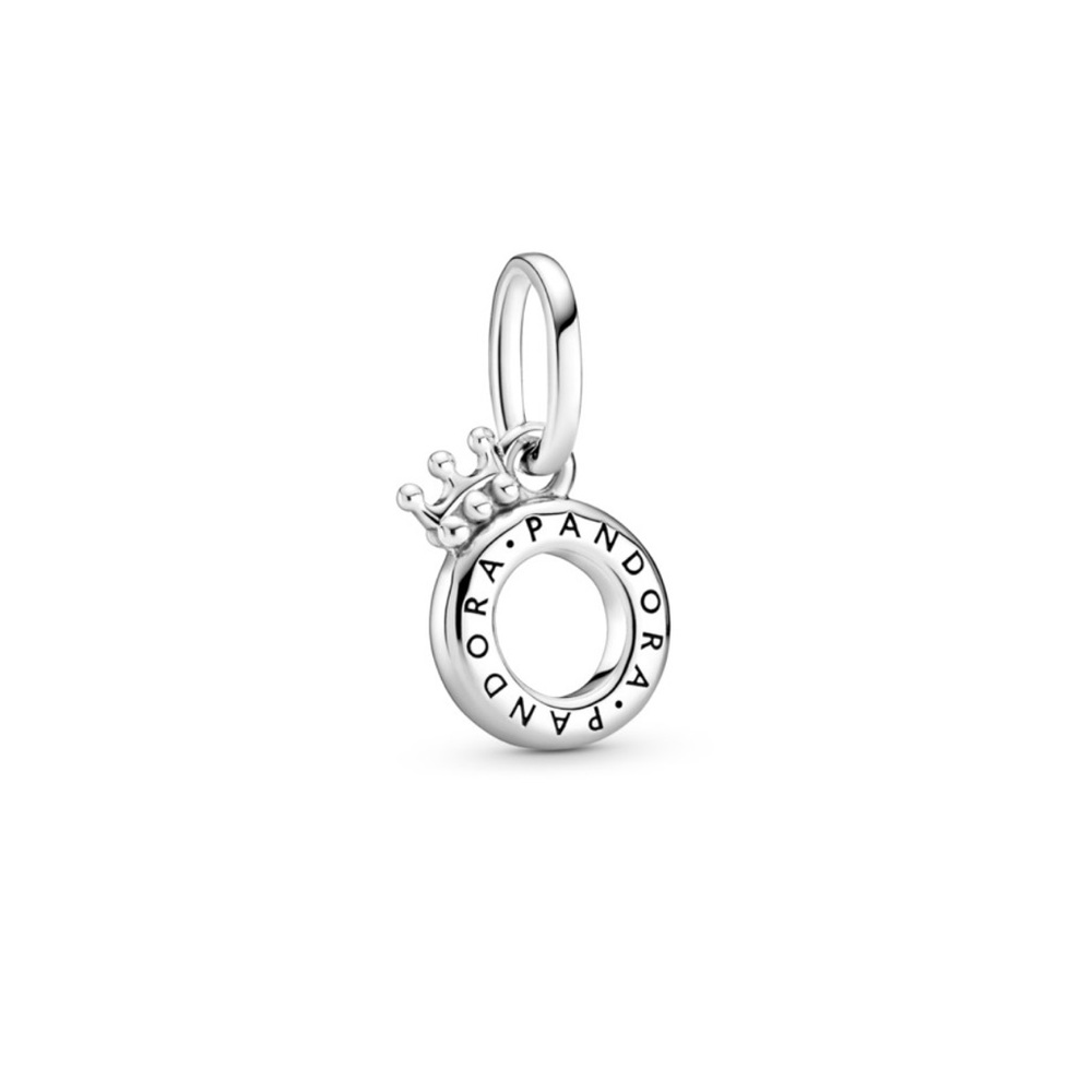 PANDORA STERLING SILVER OPEN CENTRE CROWN O PENDANT